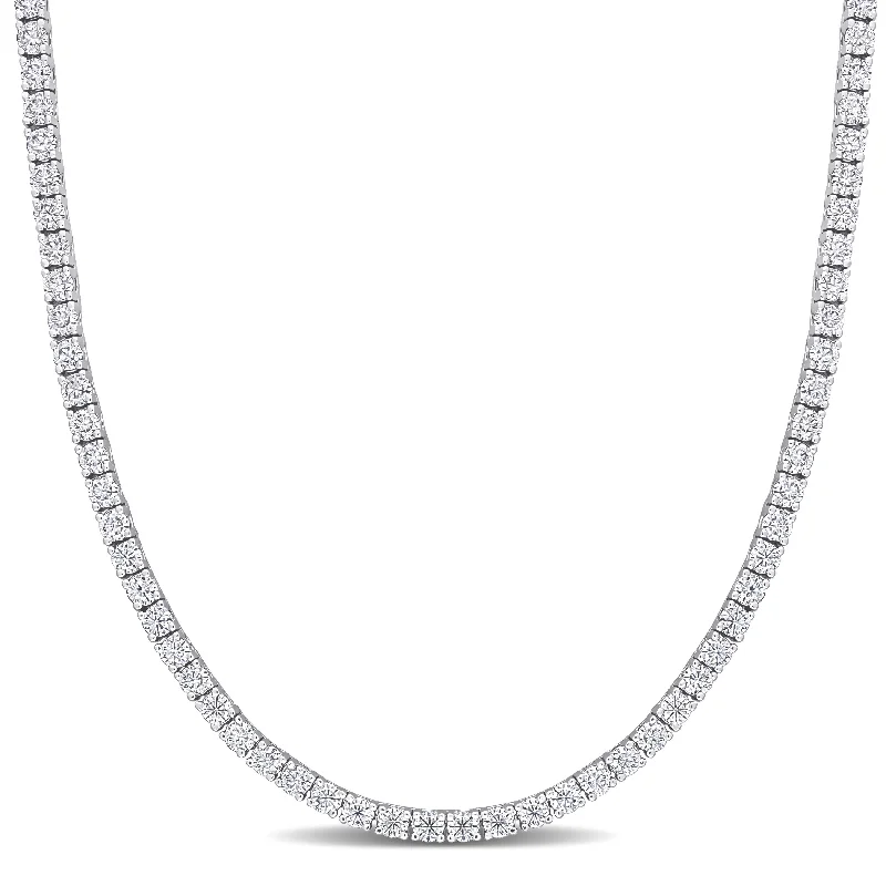 Mimi & Max 12 1/2ct DEW Created Moissanite Tennis Necklace in Sterling Silver