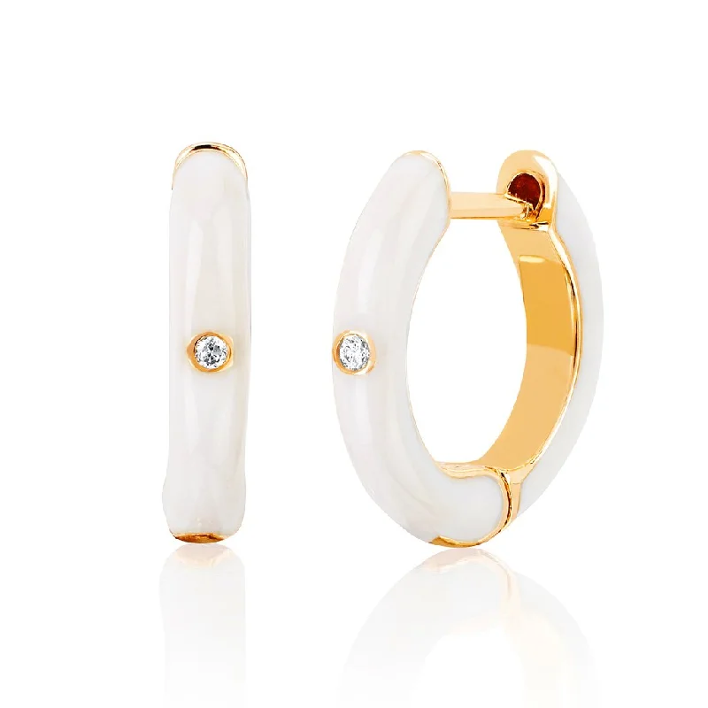 Diamond Enamel Earrings