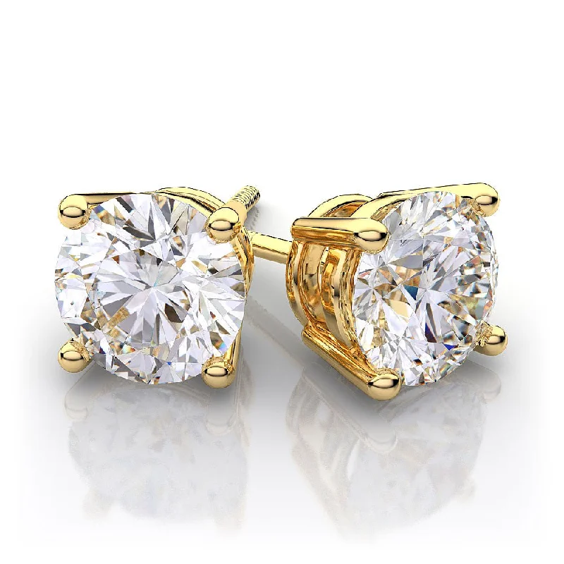 14 Karat Yellow 0.75ct Diamond Stud Earrings