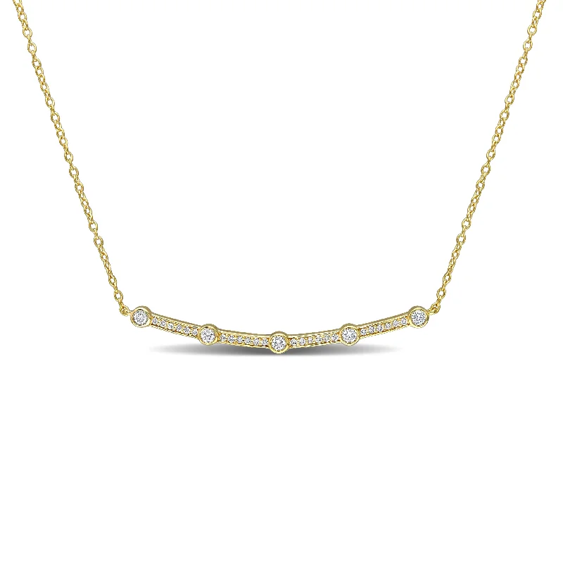 Created Forever 1/3ct TW Lab-Grown Diamond Necklace 18k Yellow Silver-17 in