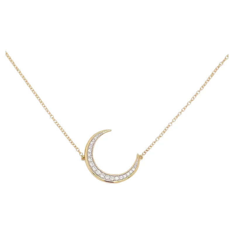 Crescent Moon Diamond Necklace