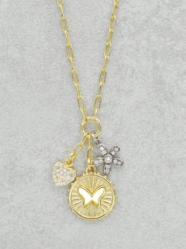 14K Vermeil Butterfly Charm Necklace