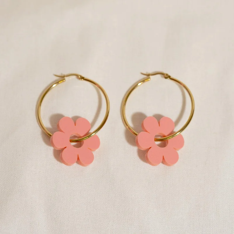 Hoopsy Daisy Candy Pink Hoop Earrings