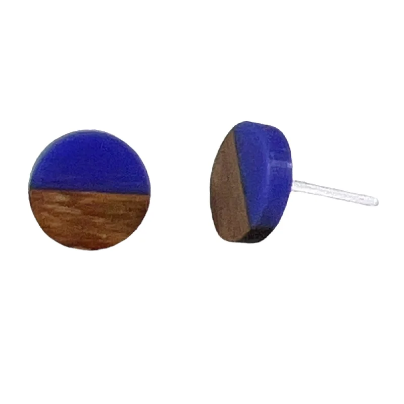 Wooden Celluloid Studs Hypoallergenic Earrings for Sensitive Ears Made with Plastic Posts