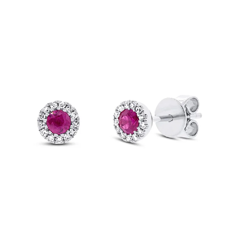 Ruby and Diamond Stud Earrings