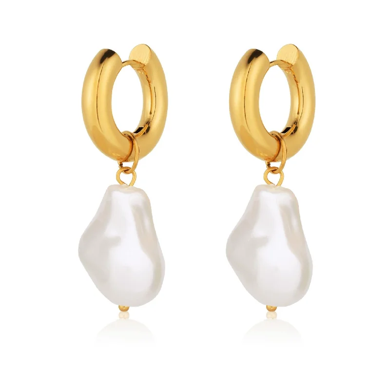 BAROQUE PEARL HOOPS