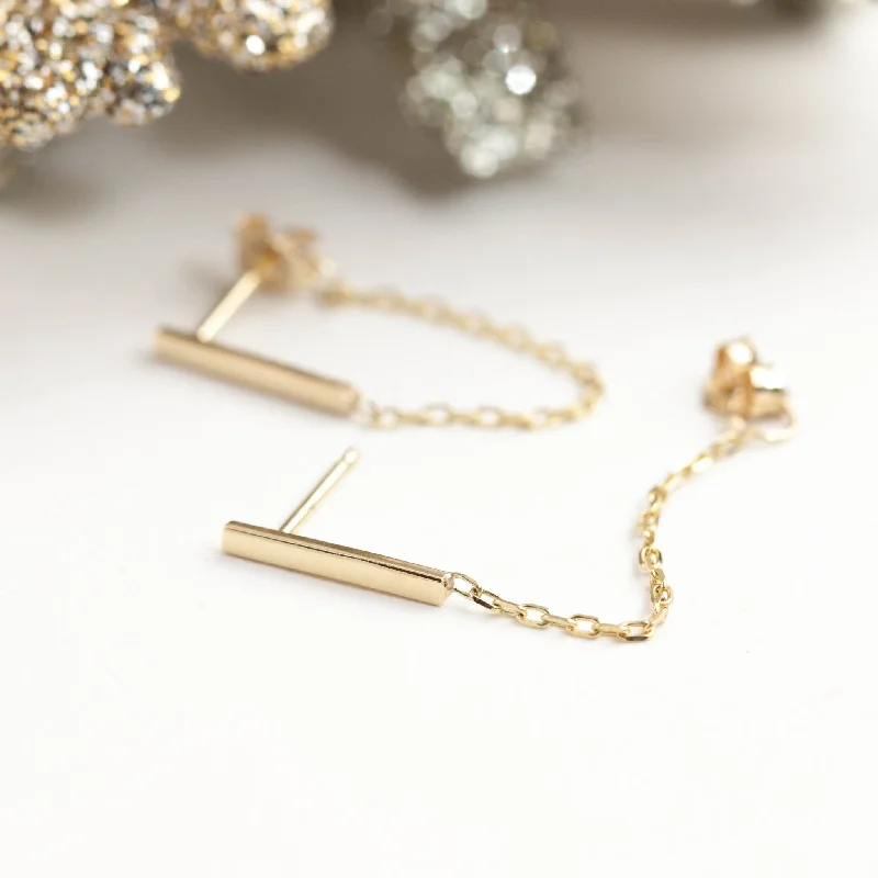 Bar Chain Dangle Earrings