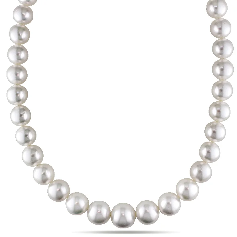 Mimi & Max 10-12mm White South Sea Graduated Pearl Strand Necklace with 14k Yellow Gold Clasp