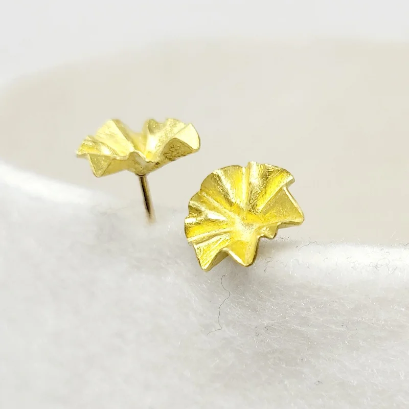 Tiny Lotus Stud Earrings