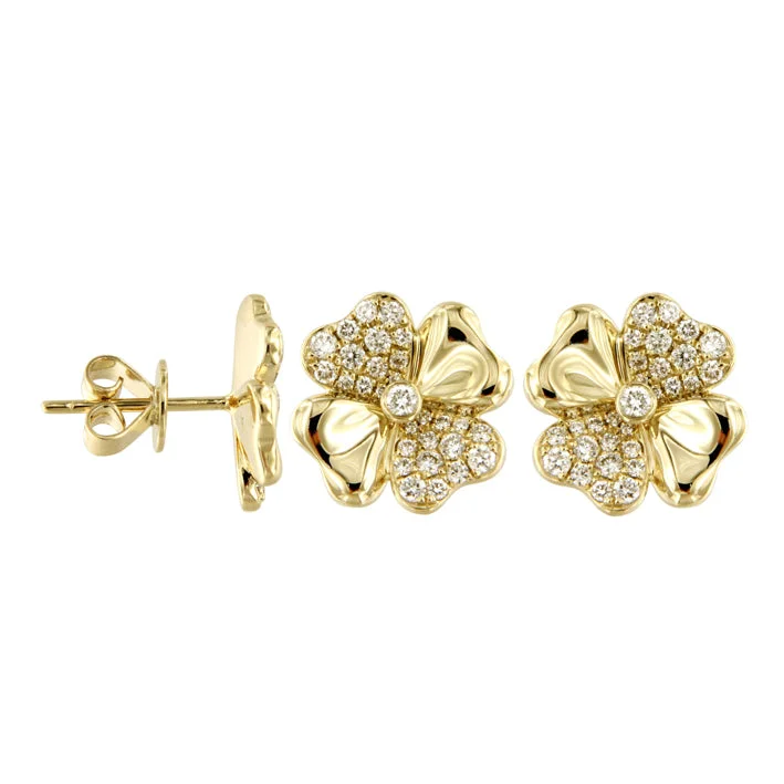 Diamond Flower Earrings