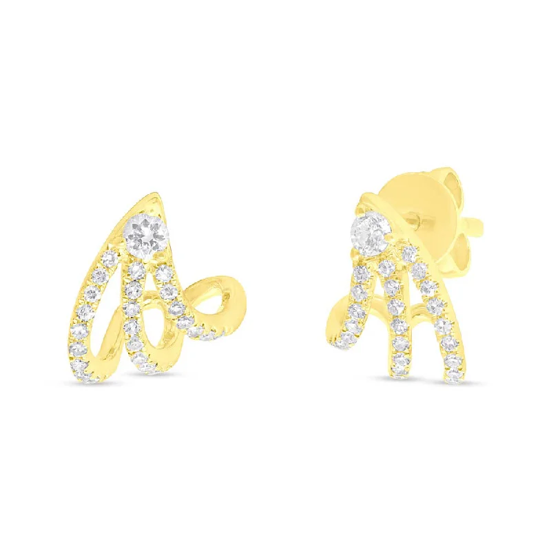 Diamond Huggie Earrings