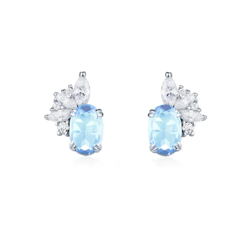 Twilight Star Sky Blue Topaz Earrings