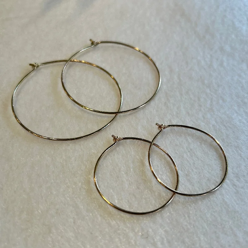 Small Round Wire Hoop Earrings