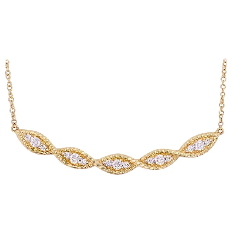 Curved Diamond Twisted RopeNecklace