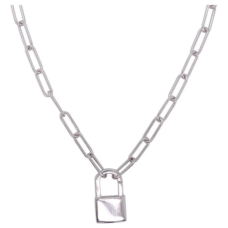 Sterling Silver Paperclip Chain With Locket