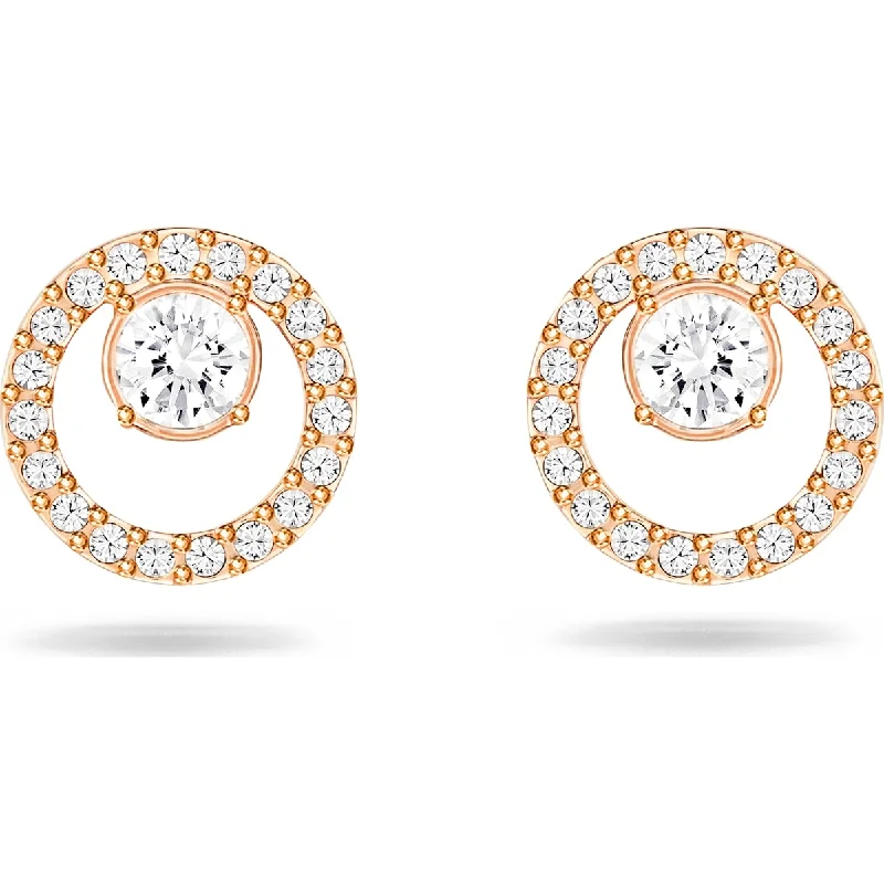 Swarovski Creativity stud earrings, Circular, White, Rose gold-tone plated 5199827