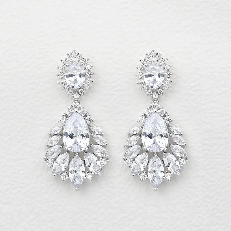 Felicegals Stimulated Diamond Pear Drop Earrings