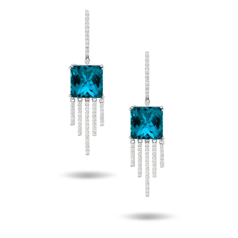 London Blue Topaz and Diamond Earrings