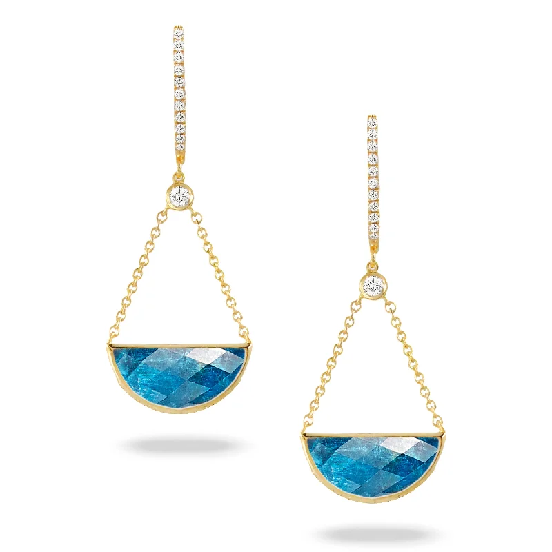 Apatite and Diamond Earrings