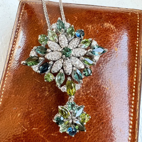 Vintage Tourmaline & Diamond Pendant