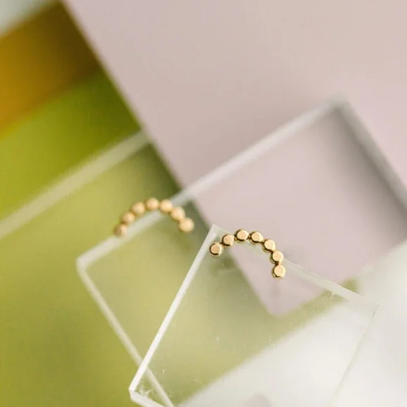 Coin Arch Studs in Gold