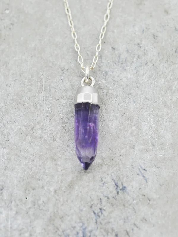 Crystal Point Necklace - Amethyst