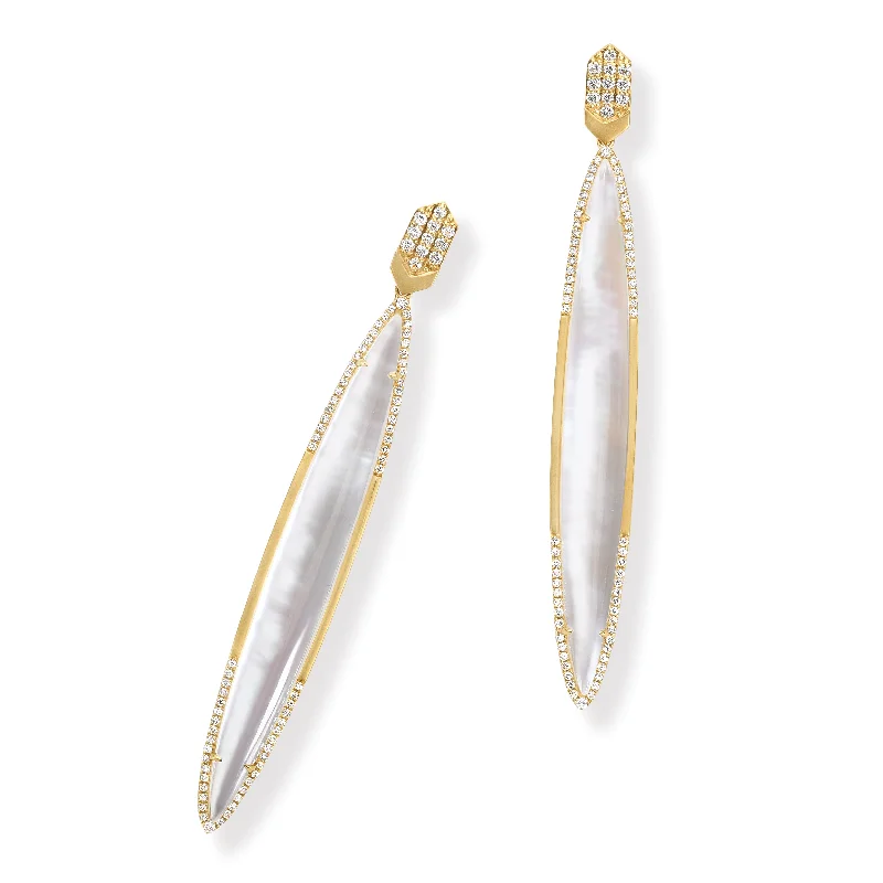 Mother of Pearl and Diamond Earrings