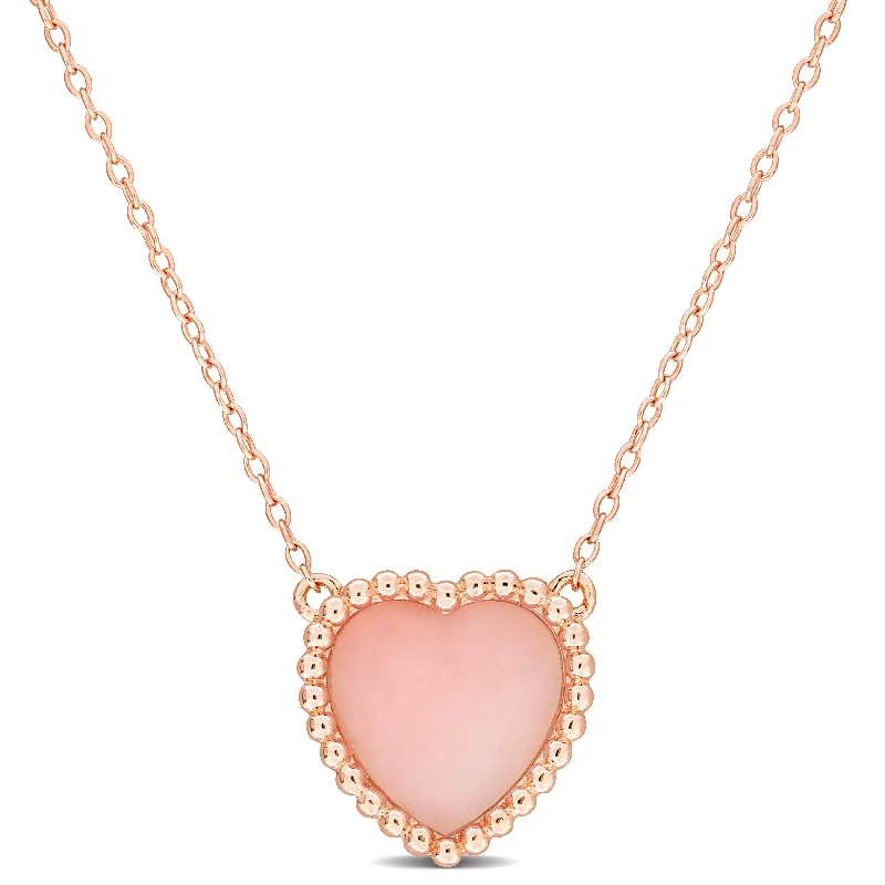 Mimi & Max 5ct TGW Pink Opal Necklace With Chain Pink Silver Length - 17 in.