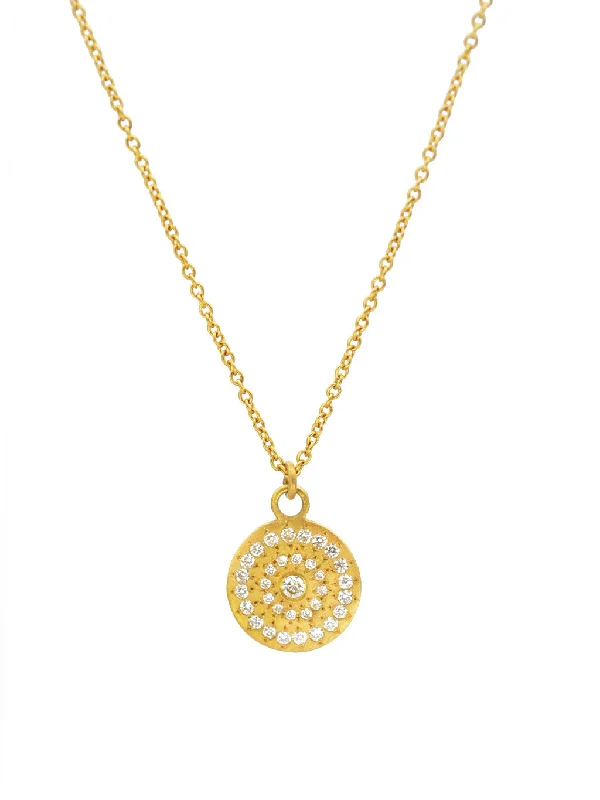 18K Diamond Starburst Mandala Necklace