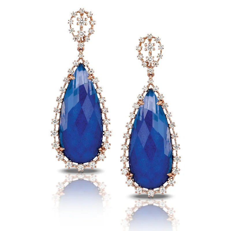 Lapis and Diamond Earrings