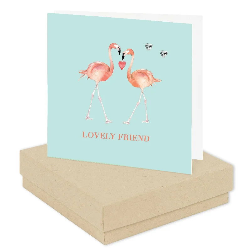 Charming Flamingo Sterling Silver Stud Earrings on Cute Printed Card - Perfect Gift for Your Bestie