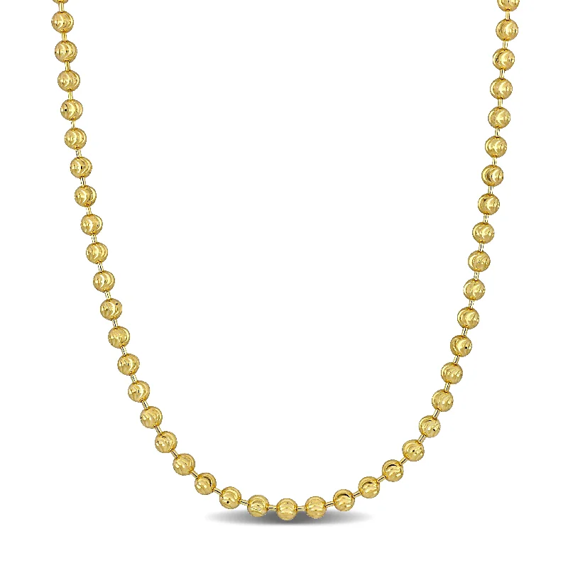 Mimi & Max 3mm Diamond Cut Ball Chain Necklace in 10k Yellow Gold - 16 in