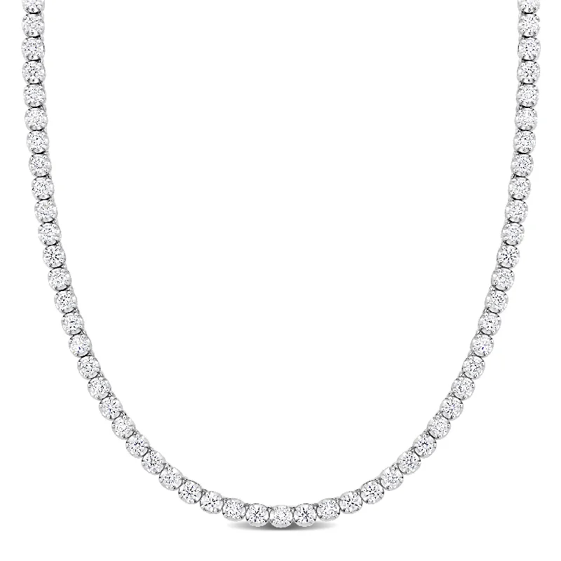 Created Forever 7ct TDW Lab-Grown Diamond Tennis Necklace 14k White Gold-16 in