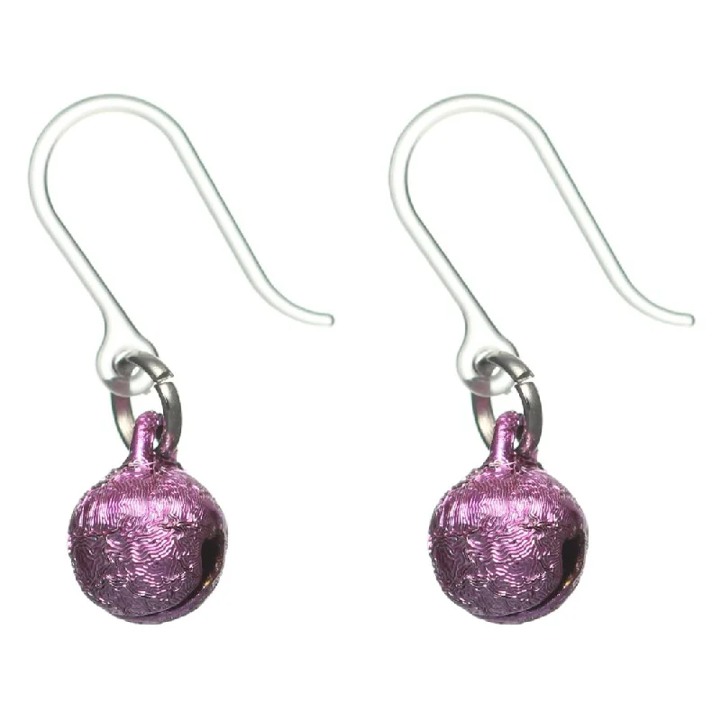 Tiny Jingle Bell Dangles Hypoallergenic Earrings for Sensitive Ears Made with Plastic Posts