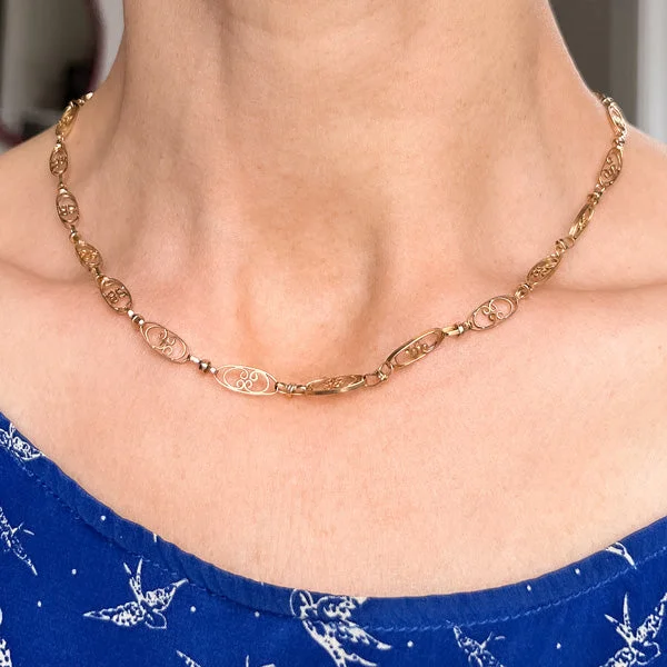 Vintage Fancy Link Chain Necklace