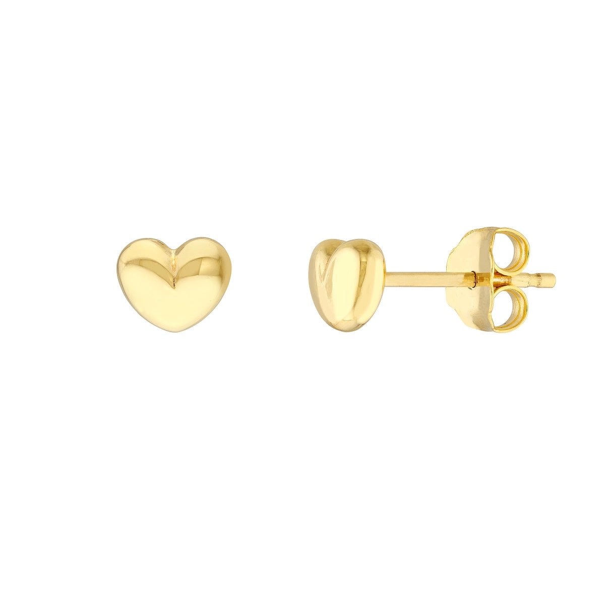 Gold Puffy Heart Stud