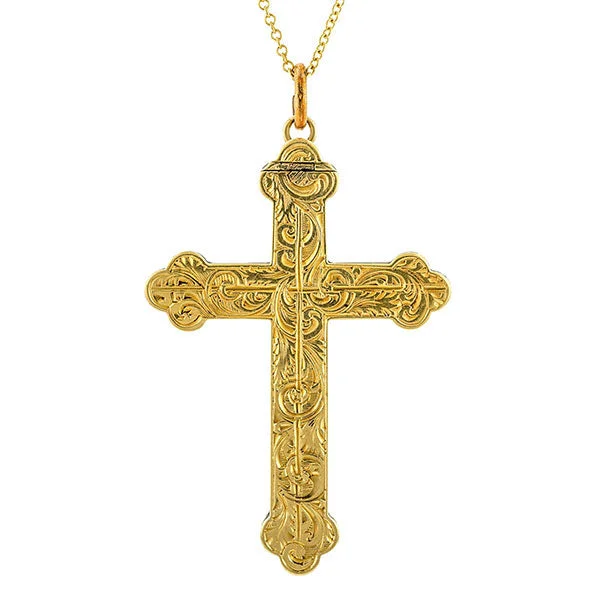 Mid Victorian Cross Locket Pendant