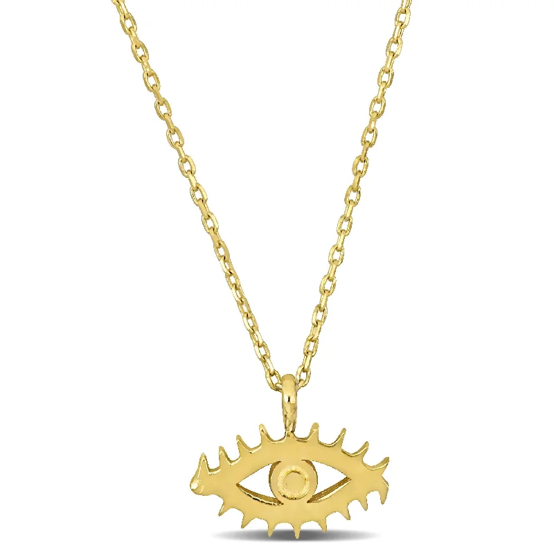 Mimi & Max Evil Eye Pendant with Chain in 14k Yellow Gold - 17 in