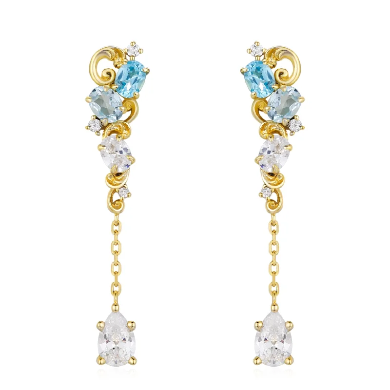 Aqua Radiance Earrings (Yellow Gold)