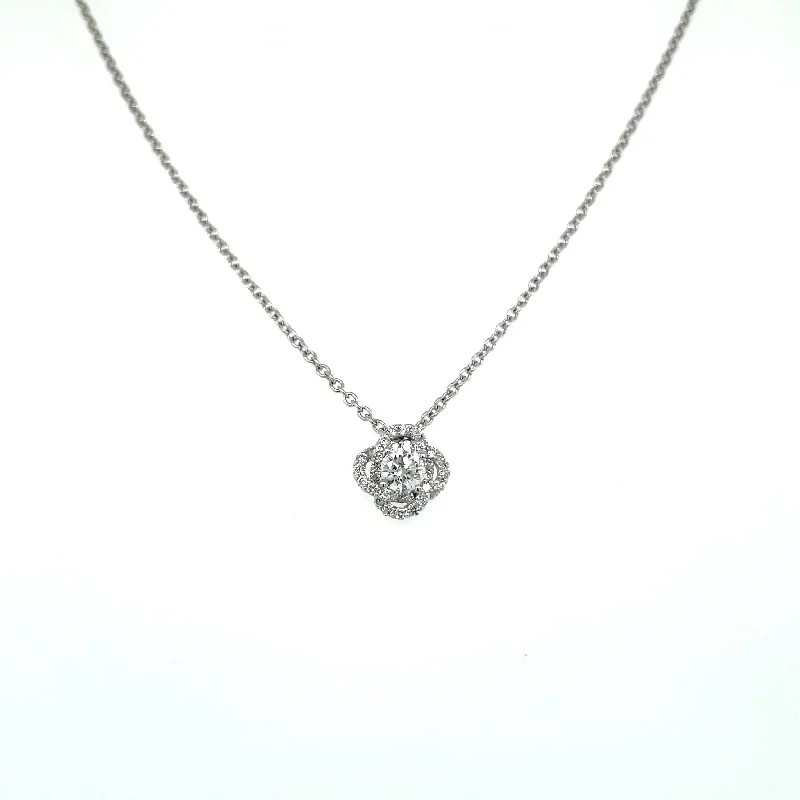 Lady's White 18 Karat Necklace with Diamonds