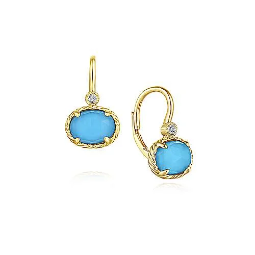 Turquoise and Diamond Earrings