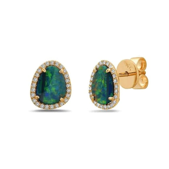 Diamond Opal Earrings