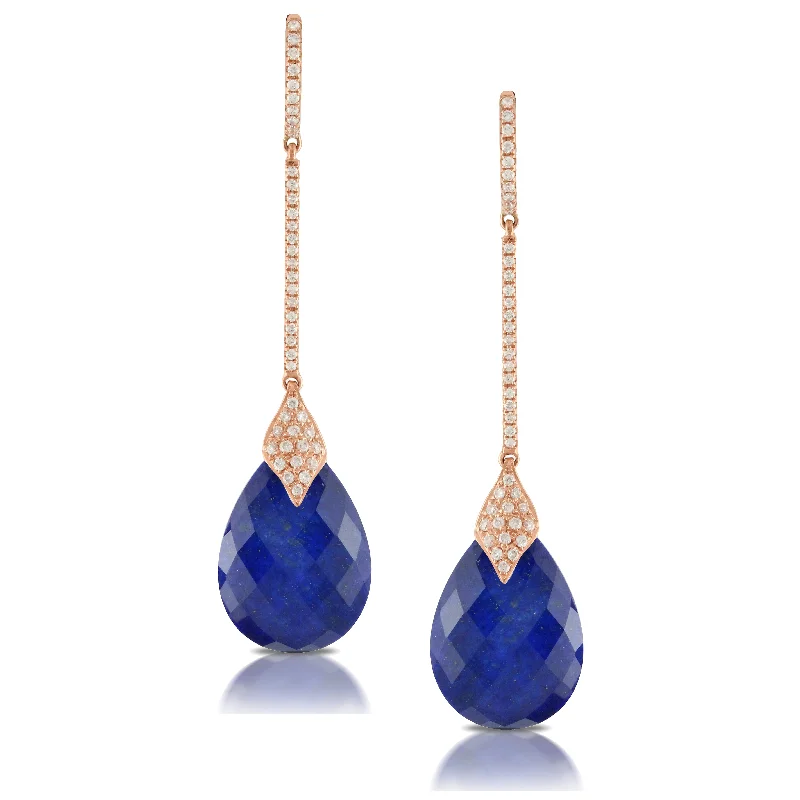 Lapis and Diamond Earrings