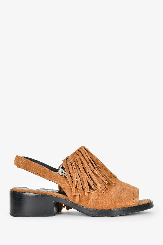 3.1 Phillip Lim Brown Suede Fringe Sandal Size 37