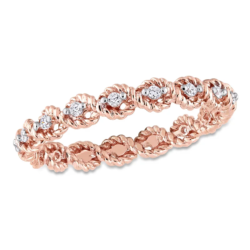 Mimi & Max 1/6ct TW Diamond Infinity Eternity Ring 10k Rose Gold