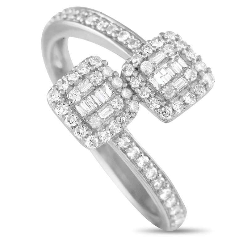 LB Exclusive 14K White Gold 0.50ct Diamond Bypass Ring RN32283-W