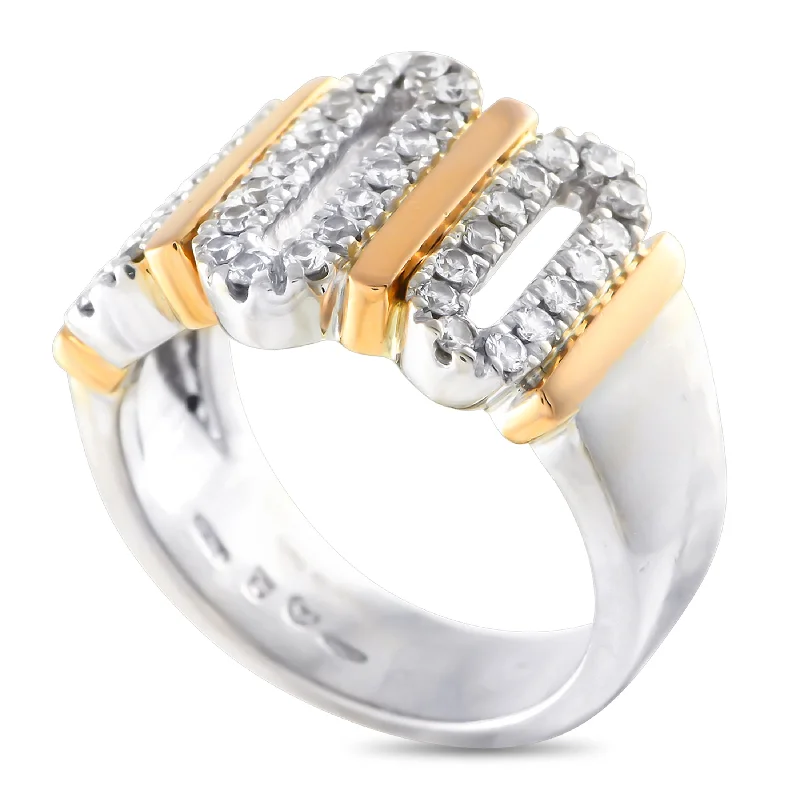 Damiani 18K White and Yellow Gold 0.44ct Diamond Ring DO07-013125