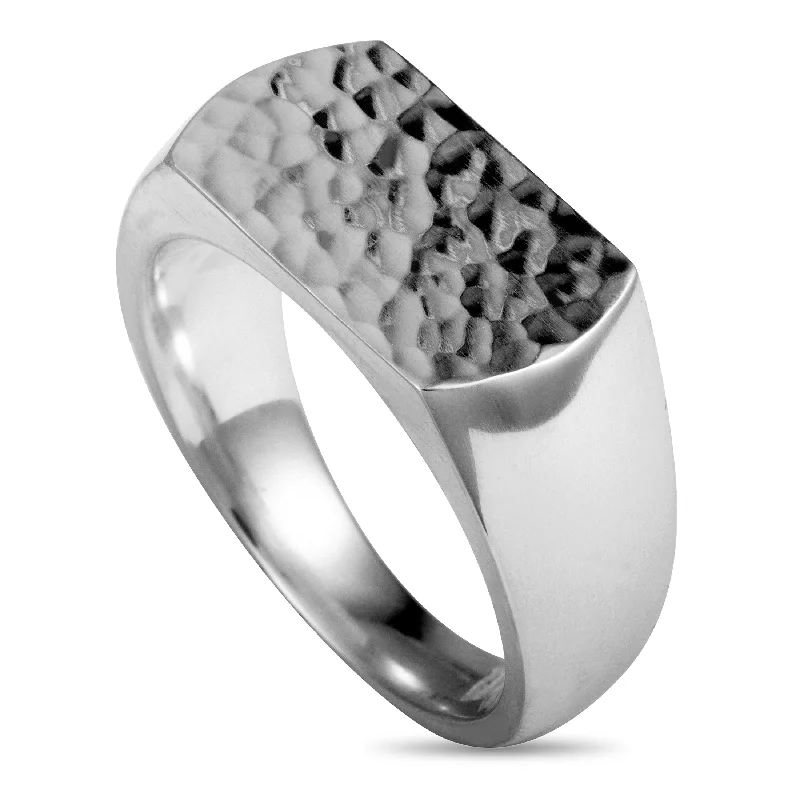 Georg Jensen Smithy Silver Hammered Band Ring