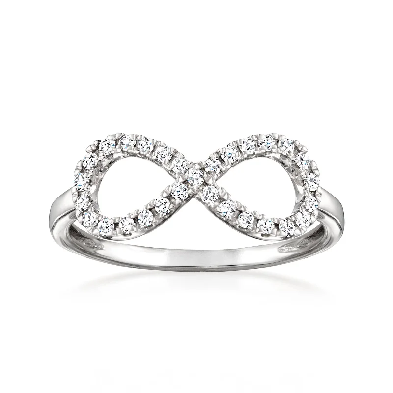 Ross-Simons Diamond Infinity Ring in Sterling Silver