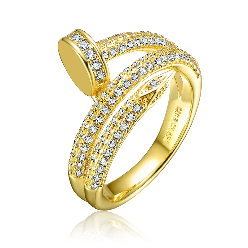 Ra Gold Plated With Cubic Zirconia Ring